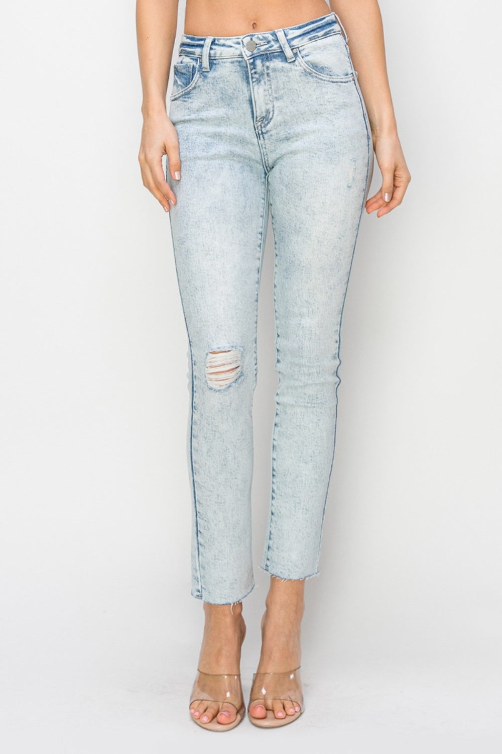 Risen Full Size High Rise Distressed Skinny Jeans - Tigbul's Variety Fashion Shop