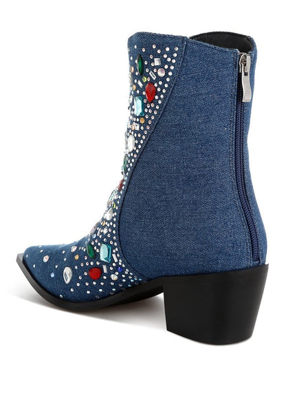 Starlit Multi Color Stones Embellished Boots - Tigbul's Variety Fashion Shop