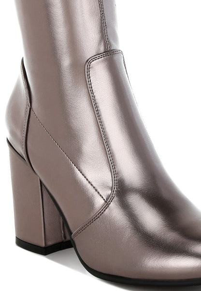 Halara Metallic Pleather Long Boots - Tigbul's Variety Fashion Shop