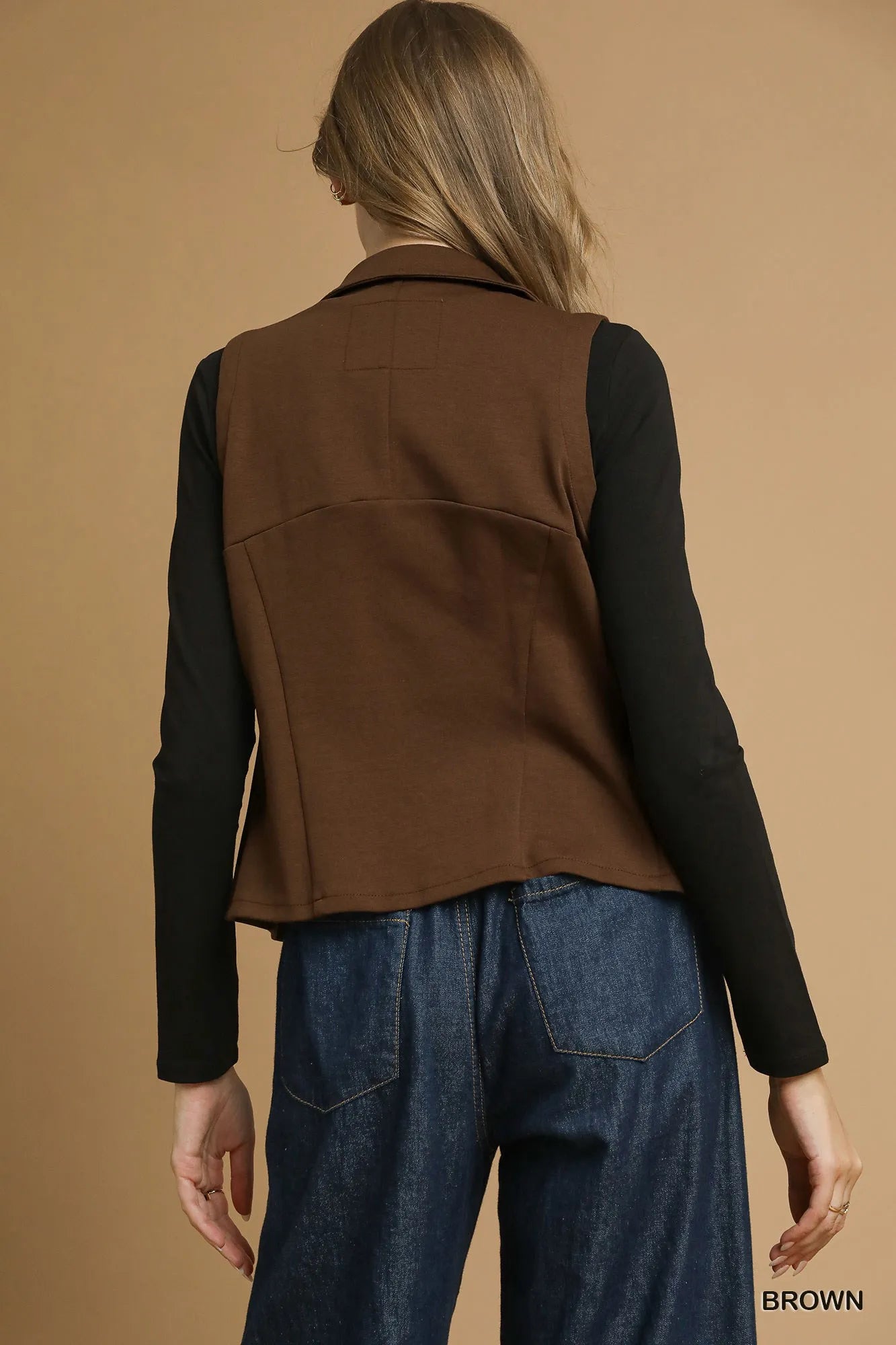 Umgee Zip-Front Fitted Vest with Pockets - Tigbul's Variety Fashion Shop