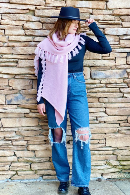 Feminine Fringe Blanket Scarf - Tigbul's Variety Fashion Shop