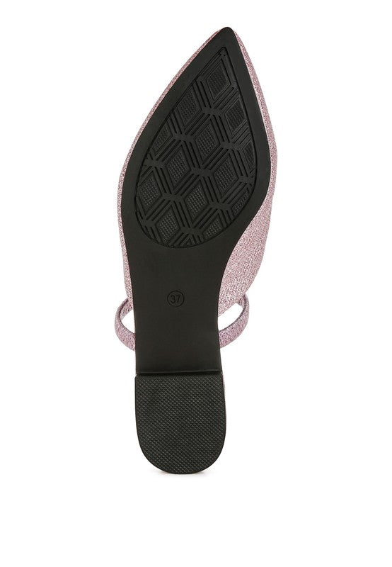 Twiggy Glitter Faux Leather Flat Mules - Tigbul's Variety Fashion Shop
