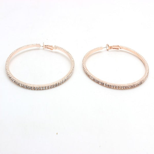 RHINESTONE HOOP EARRINGS - Tigbul's Variety Fashion Shop
