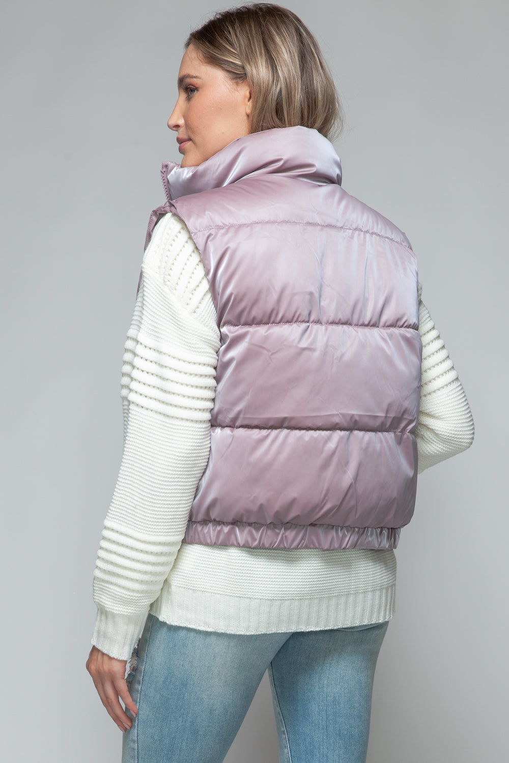 Dark Rose Fine Faux Fur Lining Quilted Vest - Tigbul's Variety Fashion Shop