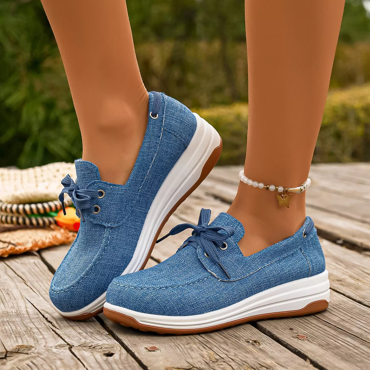 Women's Round Toe Canvas Shoes - Tigbul's Variety Fashion Shop