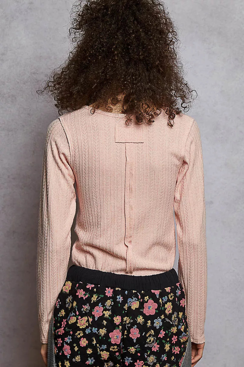 POL Square Neck Cropped Knit Top with Curved Hem - Tigbul's Variety Fashion Shop
