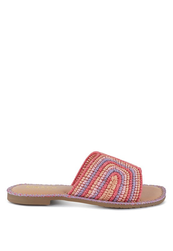 Kivah Handwoven Raffia Slip-On Flats - Tigbul's Variety Fashion Shop