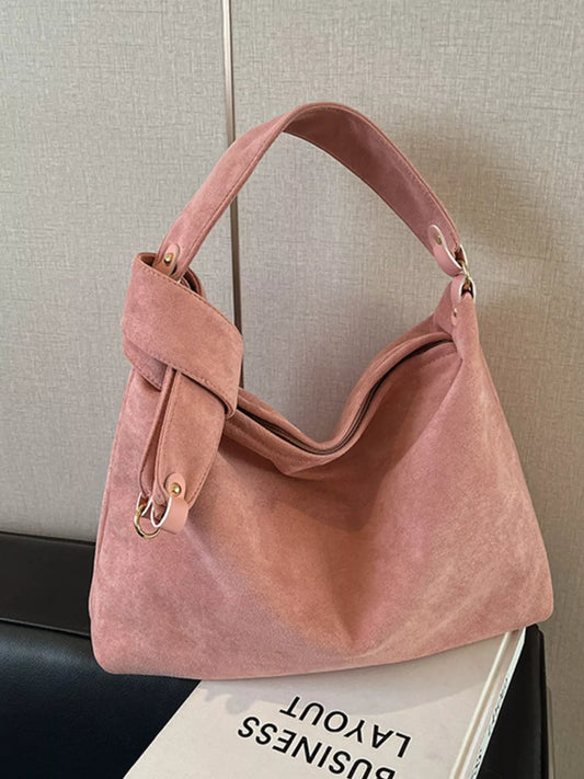 Suede Knot Shoulder Bag - Tigbul's Variety Fashion Shop