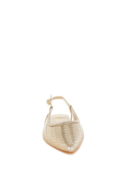 Kurina Metallic Woven Slingback Sandals - Tigbul's Variety Fashion Shop