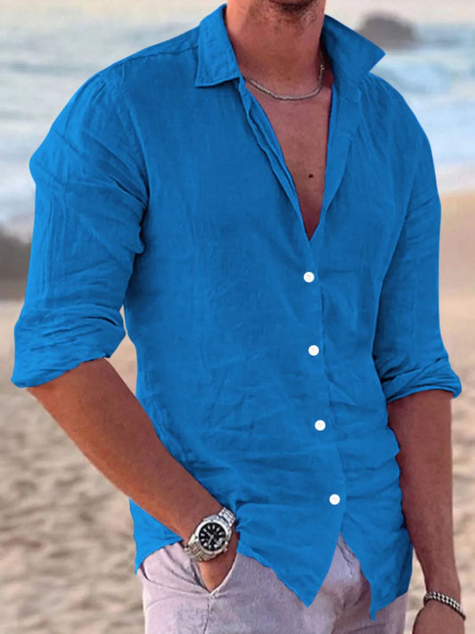 Men's Full Size Button Up Long Sleeve Shirt Plus Size - Tigbul's Variety Fashion Shop
