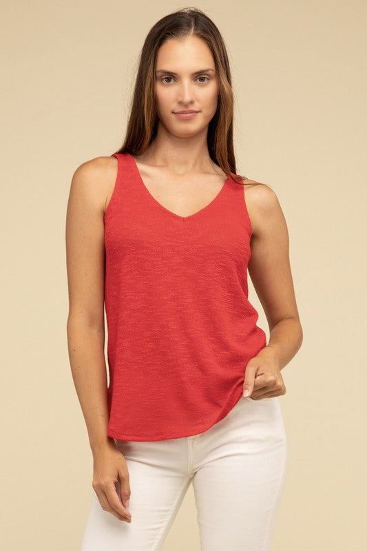 V Neck Sleeveless Cami Top - Tigbul's Variety Fashion Shop