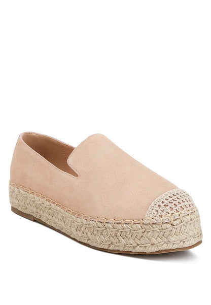 Ellerie Suede Flatform Heel Espadrilles - Tigbul's Variety Fashion Shop