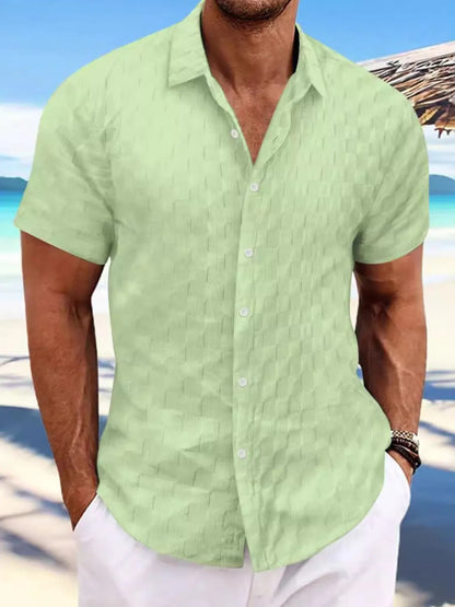 Men's Full Size Button Up Short Sleeve Shirt Plus Size - Tigbul's Variety Fashion Shop