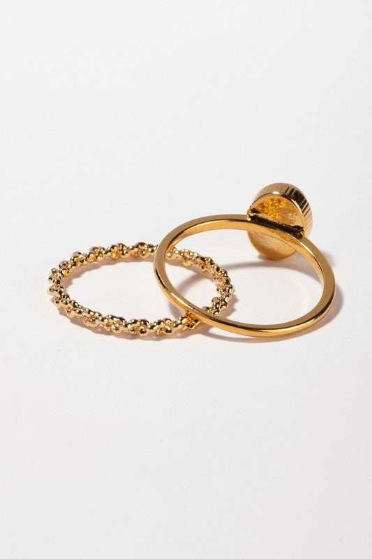 Natural stone ring set - Tigbuls Variety Fashion