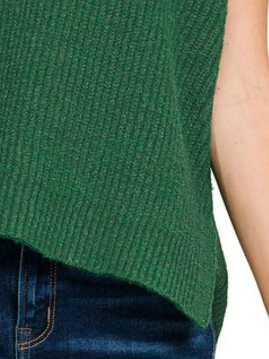 Zenana Oversized Sweater Vest with Side Slit - Tigbul's Variety Fashion Shop