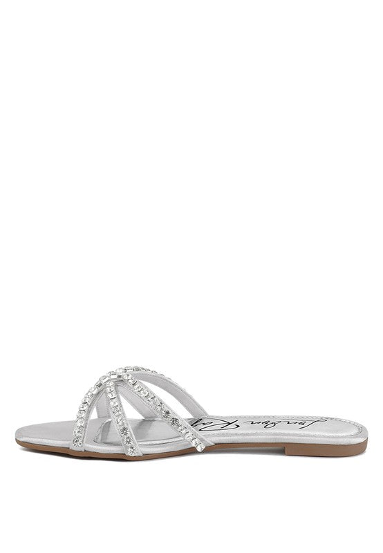 Mezzie Dimante Strap Flat Sandals - Tigbuls Variety Fashion