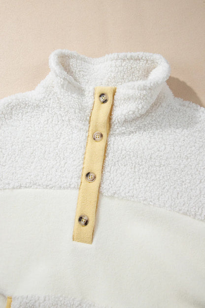 Mock Neck Long Sleeve Sherpa Sweatshirt - Tigbul's Variety Fashion Shop