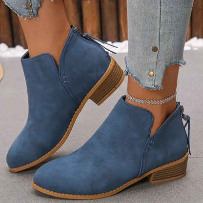 Women's Point Toe Block Heels Boots - Tigbul's Variety Fashion Shop
