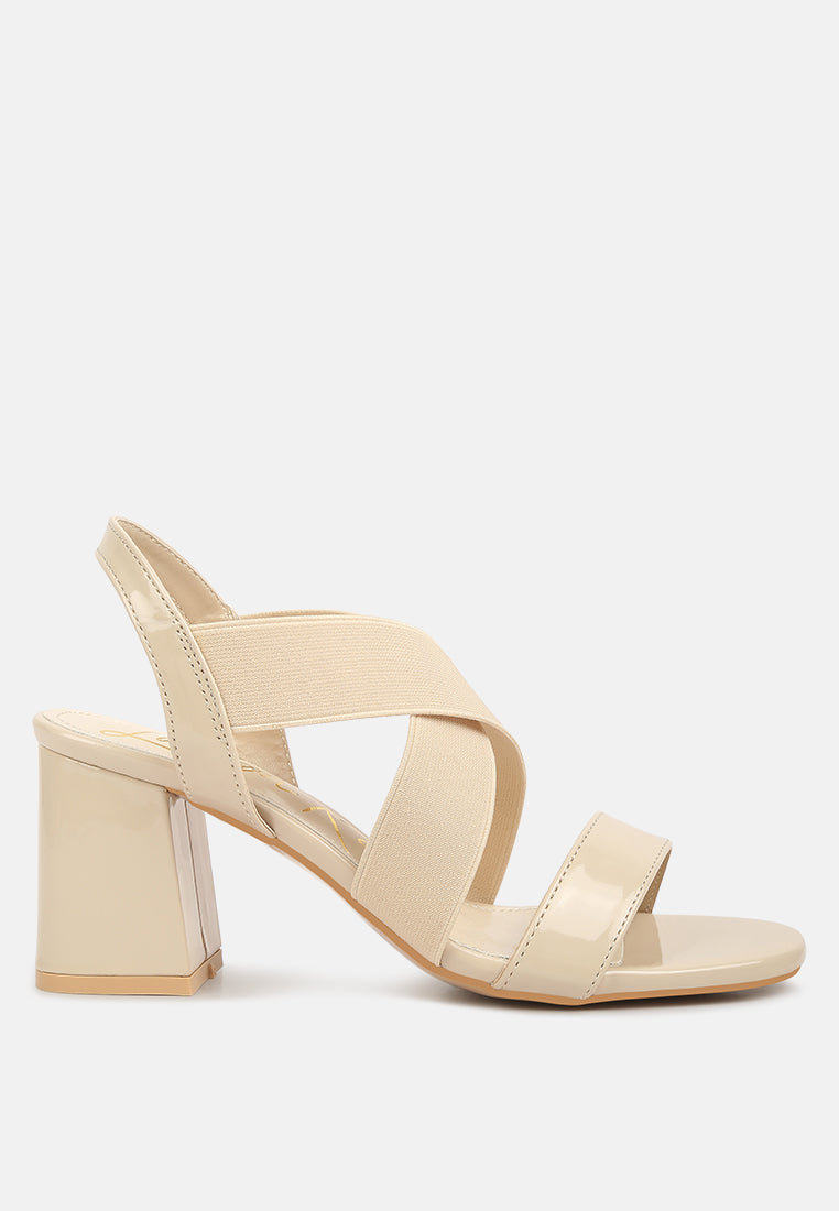 Elastic Straps Block Heel Sandals - Tigbul's Variety Fashion Shop