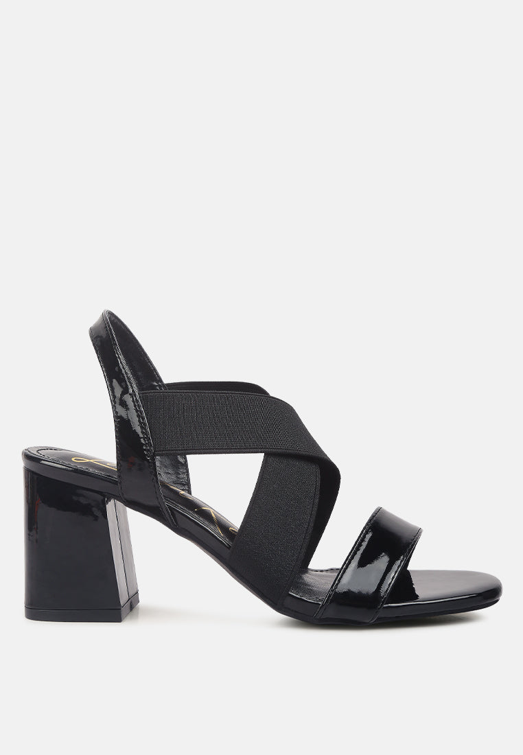 Elastic Straps Block Heel Sandals - Tigbul's Variety Fashion Shop