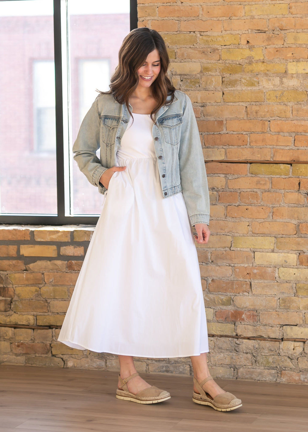 Eleanor White A-line Maxi Dress - FINAL SALE