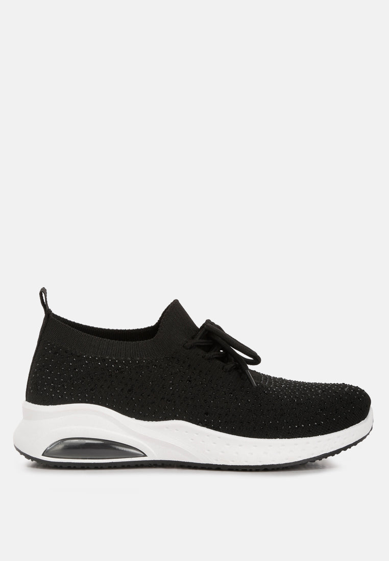 Elizha Stud Embellished Lace Up Sneakers - Tigbul's Variety Fashion Shop
