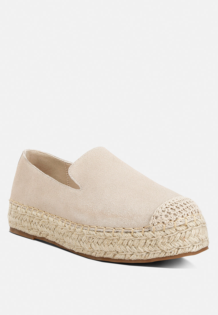 Ellerie Soft Suede Flatform Heel Espadrilles