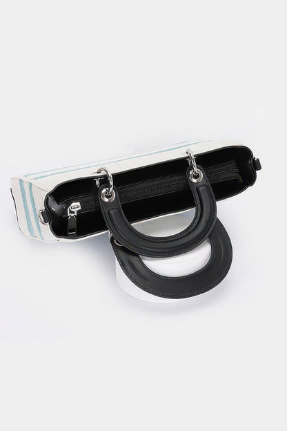 Embroidery Faux Leather Tote Bag - Tigbul's Variety Fashion Shop