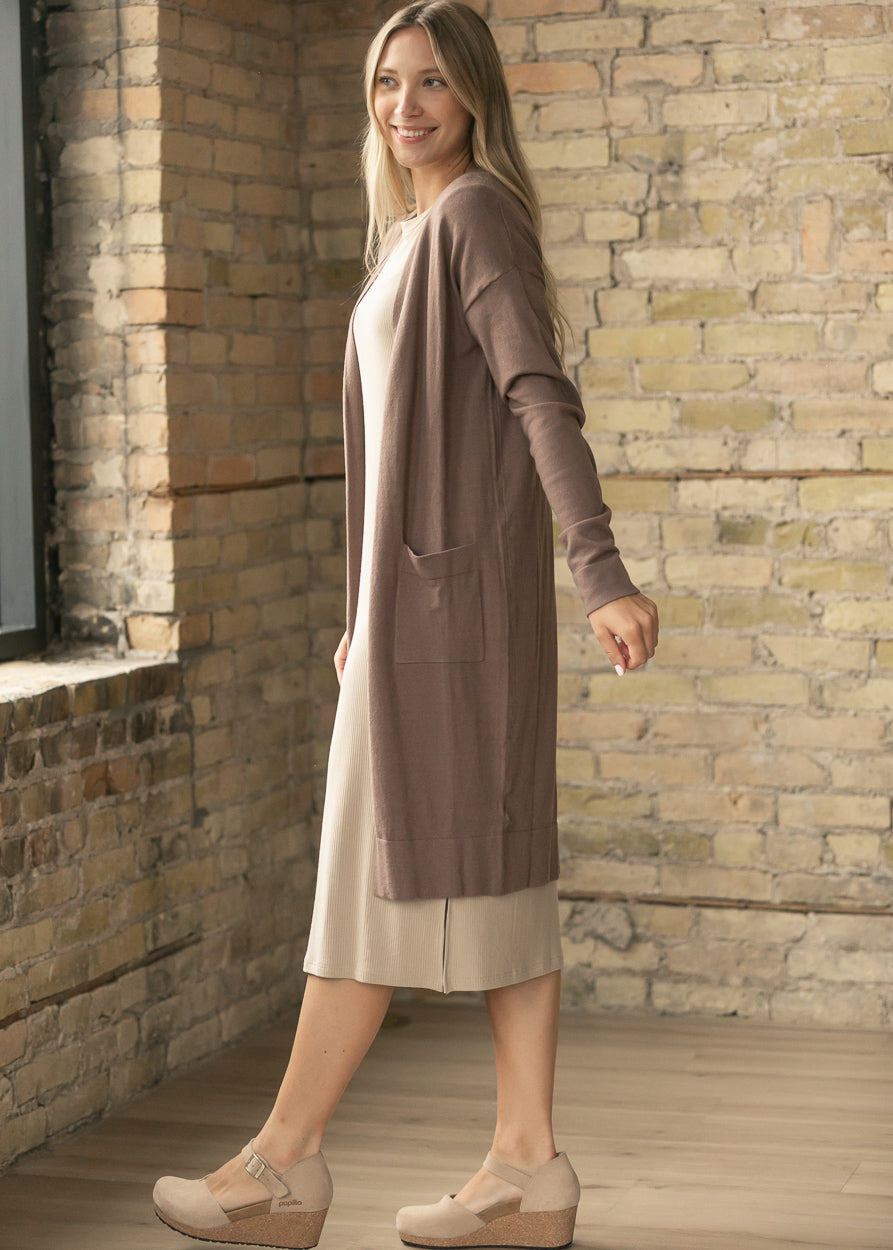 Essential Toffee Long + Soft Cardigan - Tigbul's Variety Fashion Shop