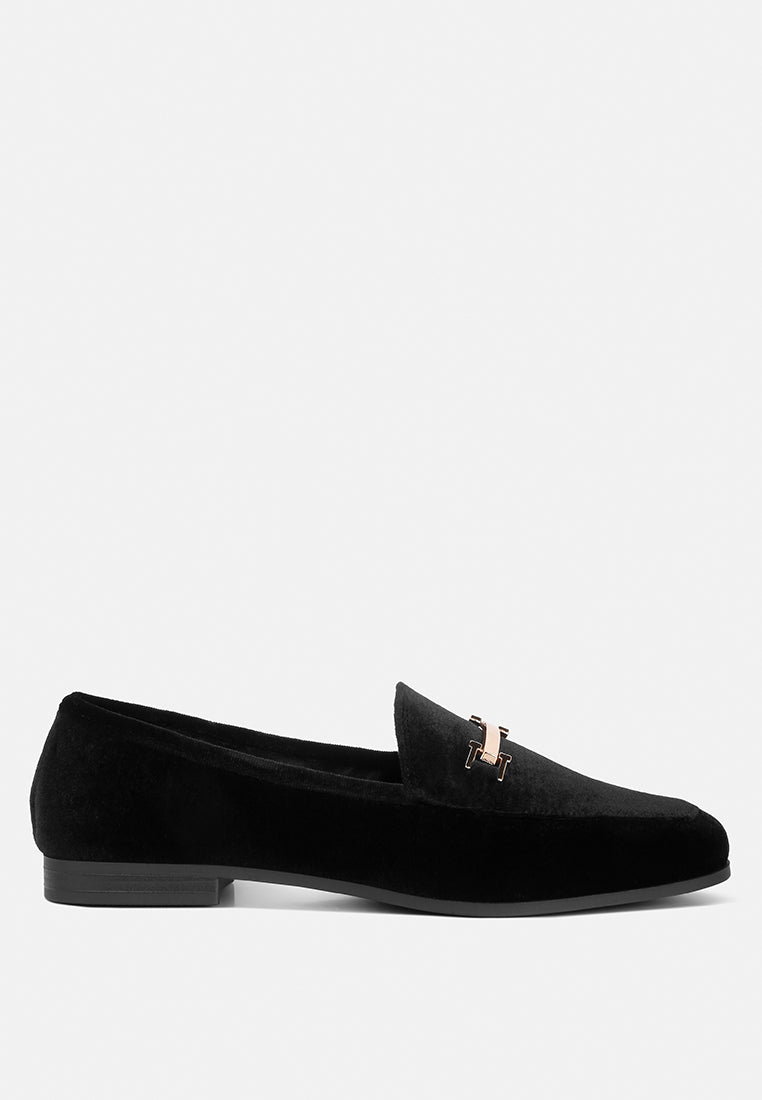 Evelio Horsebit Embellished Velvet Loafers - Tigbul's Variety Fashion Shop