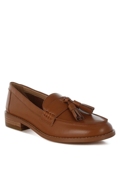 Yelena Real Leather Tassel Loafers - Tigbul's Variety Fashion Shop