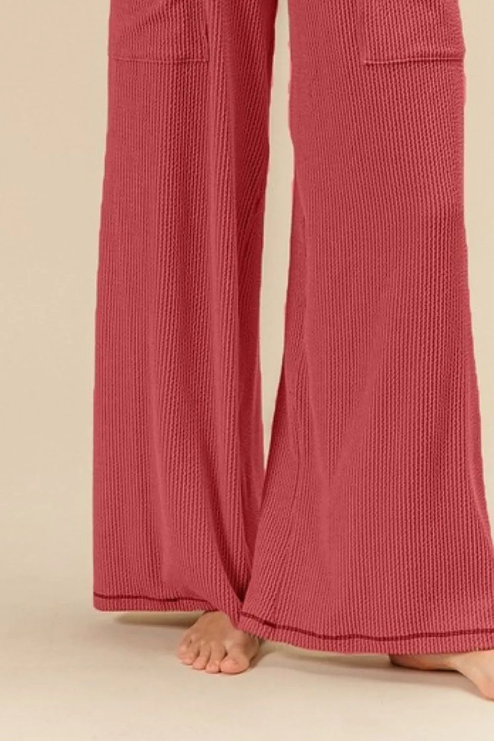 2 tone Cord Rib Waist Band Side Pocket Pants - Tigbul's Variety Fashion Shop