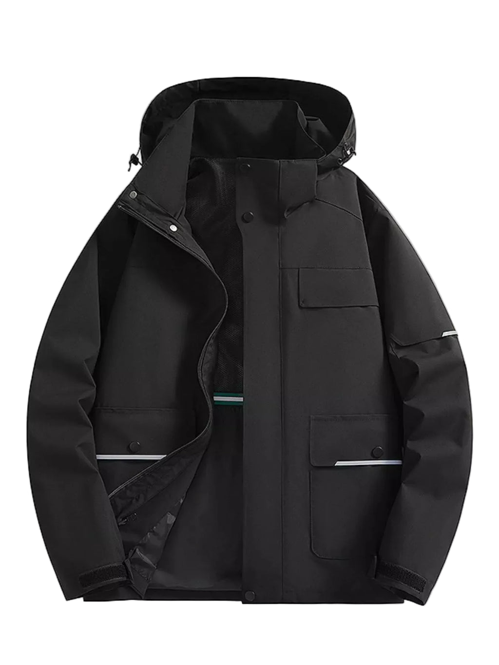 Size 2XL Black Lightweight Windbreaker Outdoor Jacket - Tigbul's Variety Fashion Shop