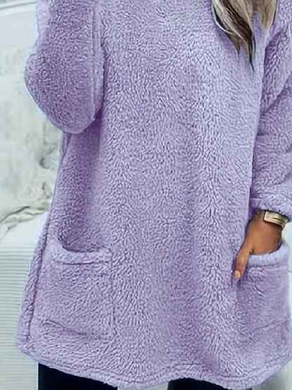 Fleece Long Sleeve Sweatshirt - Tigbul's Variety Fashion Shop