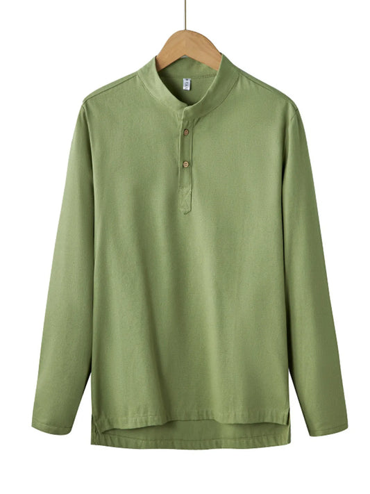 Men's Plus Size Button Detail Long Sleeve Blouse - Tigbul's Variety Fashion Shop