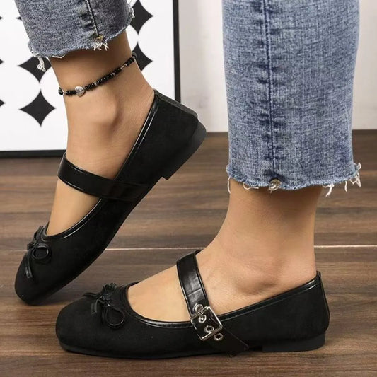 Bow Detail Mary Jane Flats - Tigbul's Variety Fashion Shop