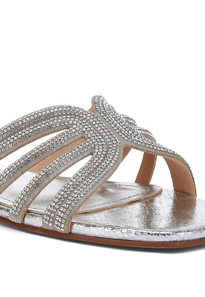 Dindy Rhinestone Cut Out Flats - Tigbul's Variety Fashion Shop