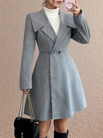 Double-Breasted Wool Blend Coat - Tigbul's Variety Fashion Shop