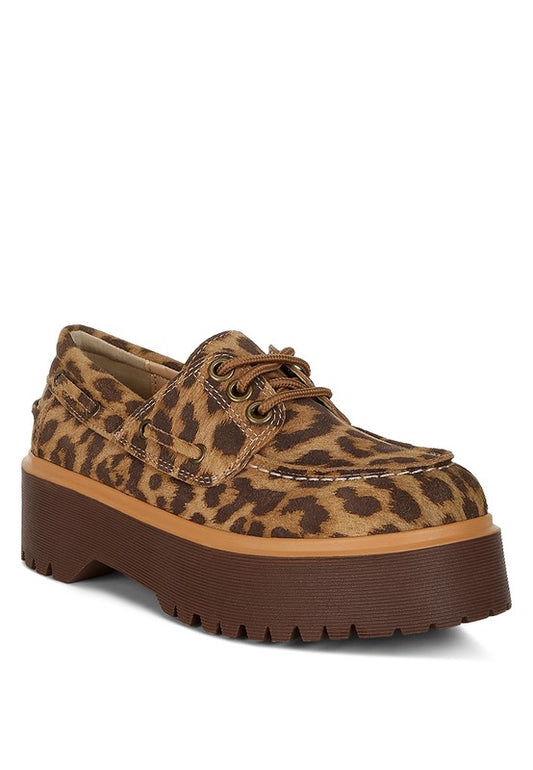 Onglur Leopard Print Suede Oxford Loafers - Tigbul's Variety Fashion Shop