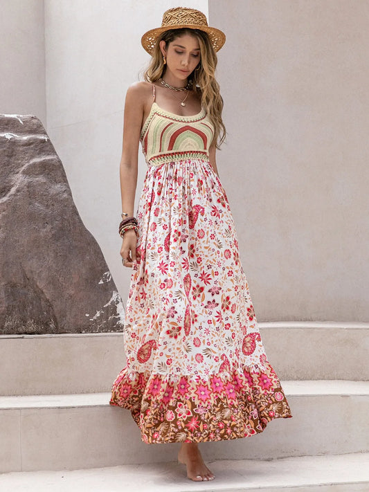 Printed Scoop Neck Cami Dress - Tigbul's Variety Fashion Shop