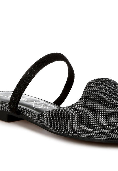Twiggy Glitter Faux Leather Flat Mules - Tigbul's Variety Fashion Shop