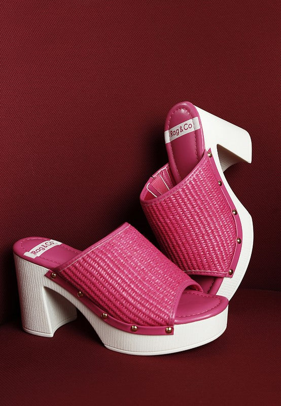 Marengo Raffia Wooden Clogs - Tigbul's Variety Fashion Shop