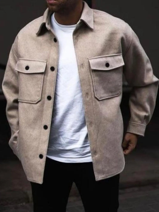 Men's Full Size Button Up Long Sleeve Jacket Plus Size - Tigbul's Variety Fashion Shop