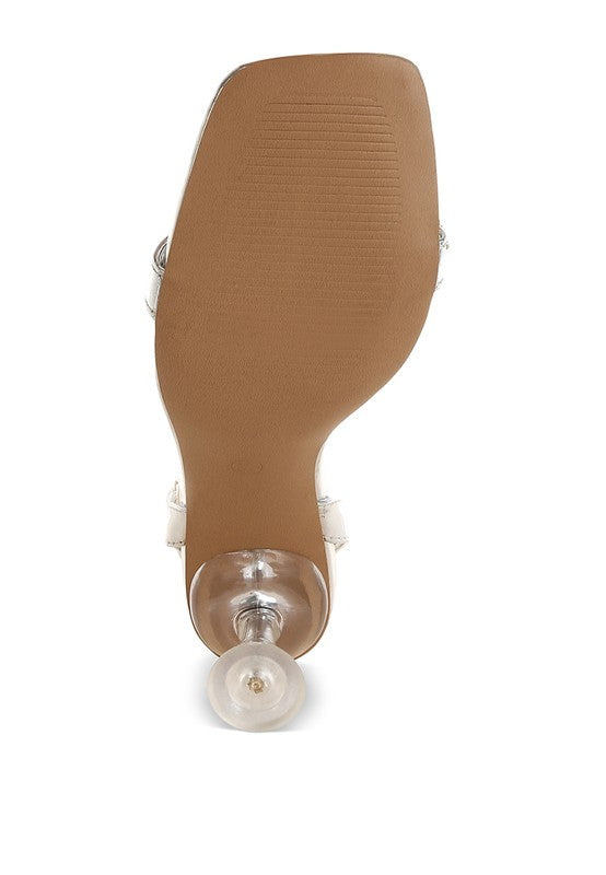 Ebina Charm Detail Spool Heels - Tigbul's Variety Fashion Shop