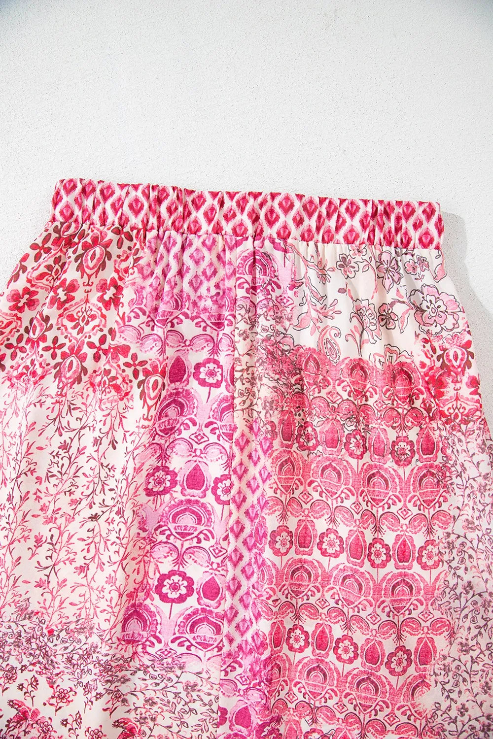 Printed Tassel Drawstring Pink High Waist Maxi Skirt - Tigbul's Variety Fashion Shop