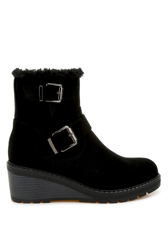 Big horn Faux Fur Harness Boots - Tigbul's Variety Fashion Shop