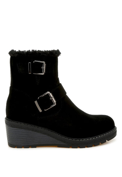 Big horn Faux Fur Harness Boots - Tigbul's Variety Fashion Shop