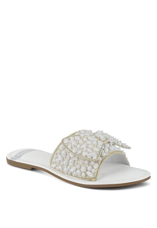 Pipa Big Bow Beaded Flats - Tigbul's Variety Fashion Shop