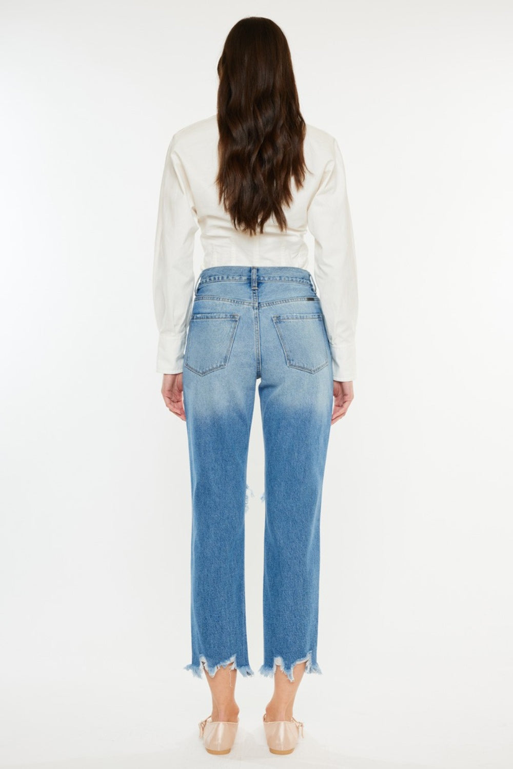 Kancan Distressed Frayed Hem Cropped Jeans - Tigbul's Variety Fashion Shop