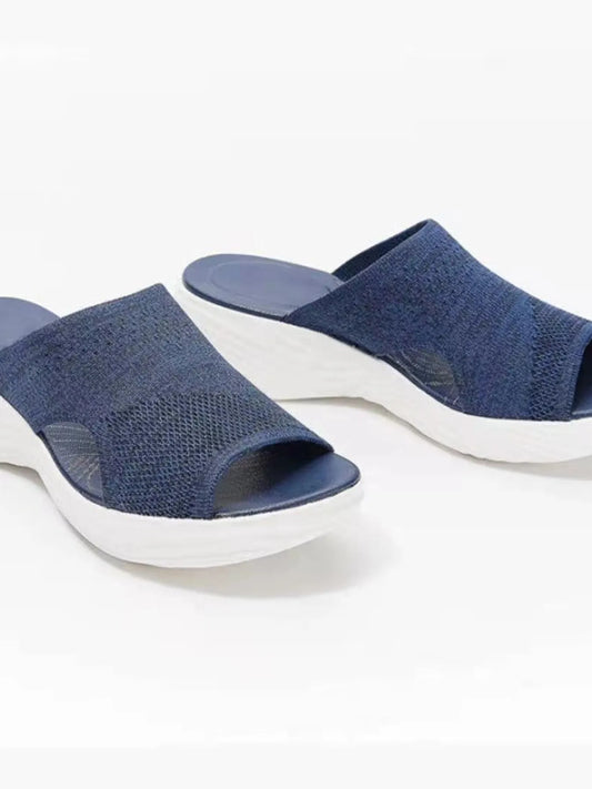 Mesh Comfort Knit Platform Sandals - Tigbul's Variety Fashion Shop